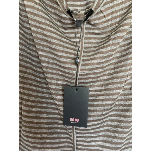 UNIQ Oversize Gray and Brown Open Back Shirt size Medium NWT - Picture 4 of 5